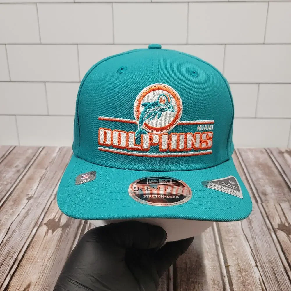 New Era 9SEVENTY Miami Dolphins Aqua Stretch Snap Adjustable NFL Hat OSFM